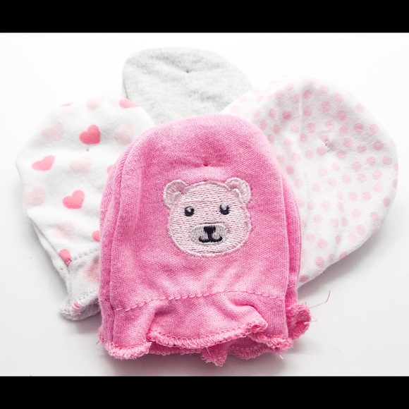 Baby Girls 4 pack Mittens Set - Picture 4 of 8